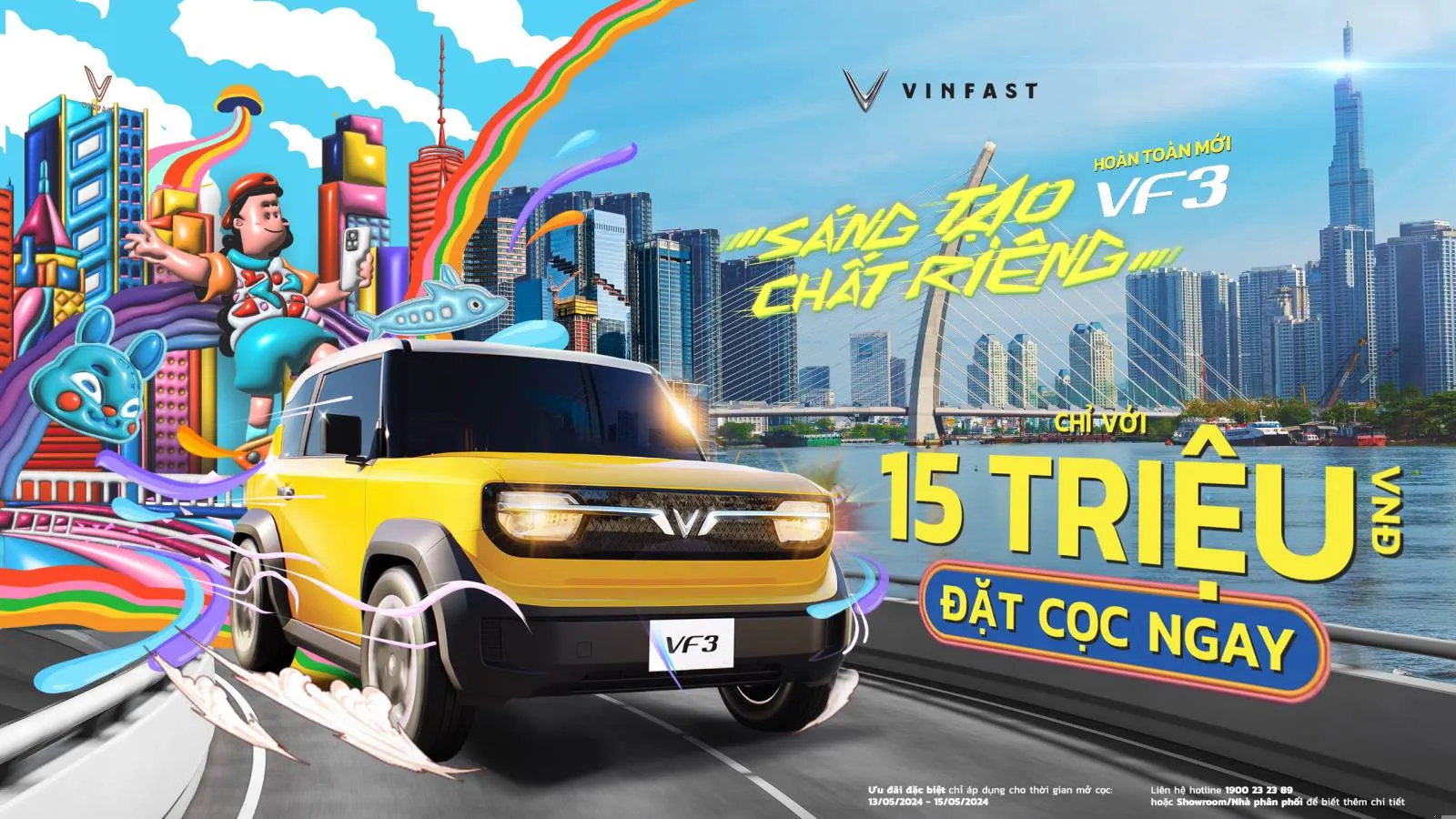 Đặt cọc VinFast VF 3 Chỉ từ 15 triệu VND