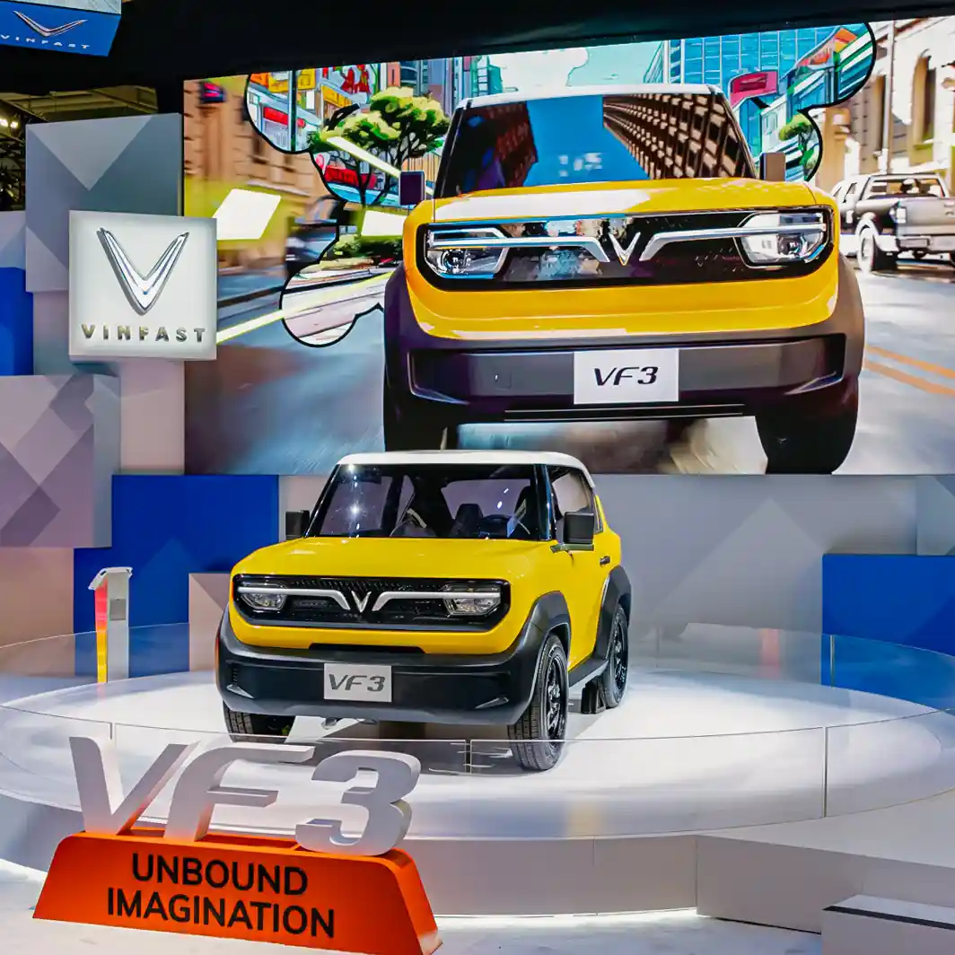 Vinfast VF 3 tại CES 2024 - góc bên phải phía trước