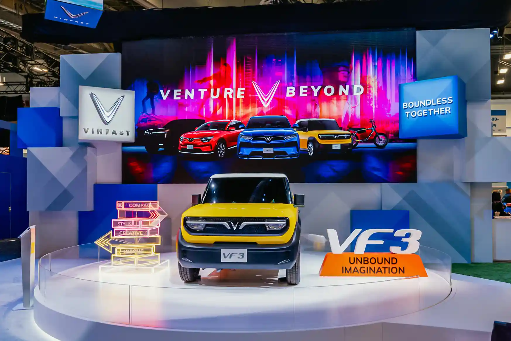 Vinfast VF 3 tại CES 2024 - góc thẳng phía trước