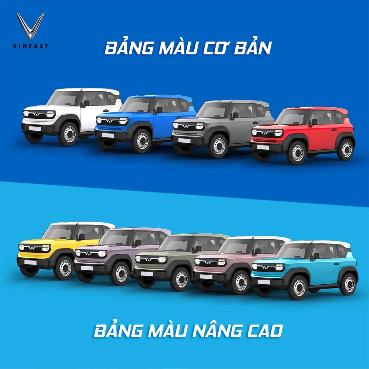 Tổng hợp màu ngoại thất cơ bản và nâng cao VinFast VF 3
